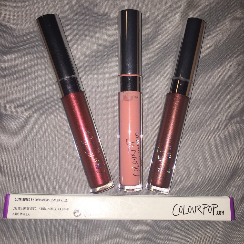 3 Colourpop Lip Metallic Liquid Lips & 1 Primer